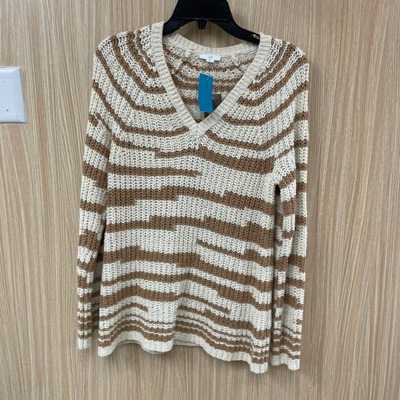 J. jill cream stripe sweater size small NEW - Picture 1 of 4